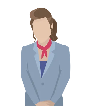 Business Woman Wearing Gray Jacket And Tie Illustration