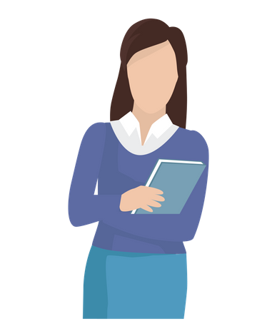 Business woman with blue folder  Illustration