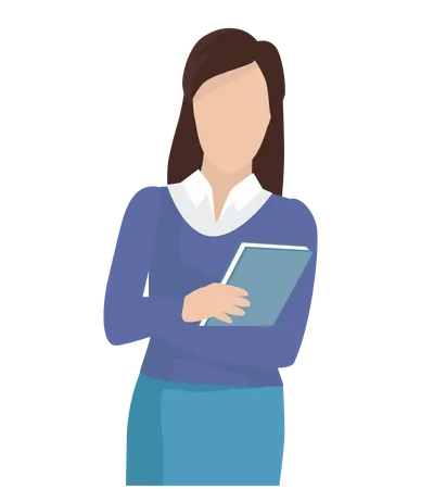 Business Woman With Blue Folder Illustration