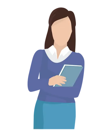 Business woman with blue folder  Illustration