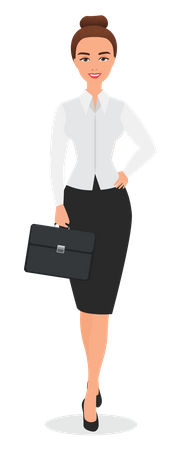 Business woman with briefcase  Illustration