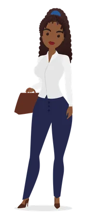 Business woman with briefcase  Illustration