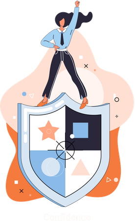 Business woman with Confidential data  Illustration