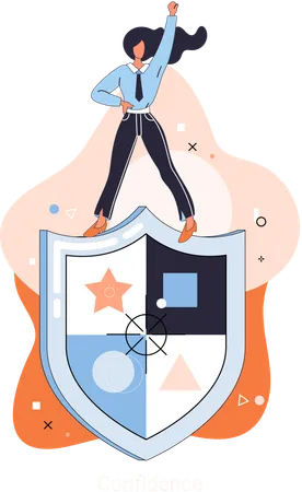 Business woman with Confidential data  Illustration