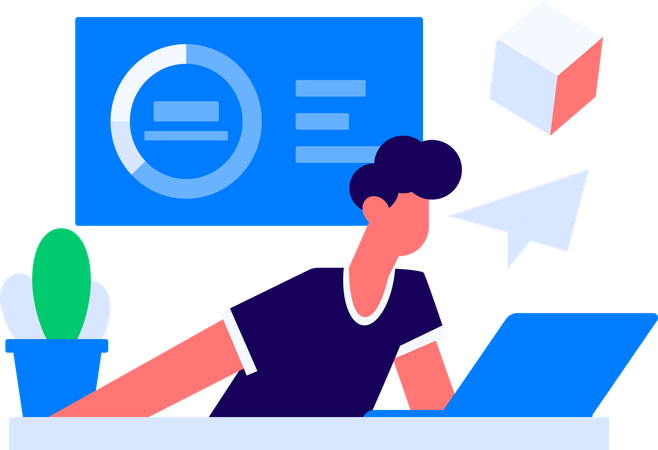 Business woman with id card  Illustration