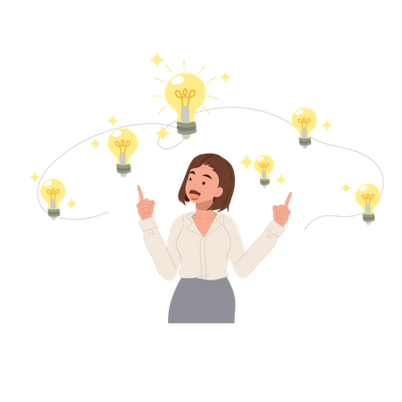 Business woman with idea Illustration