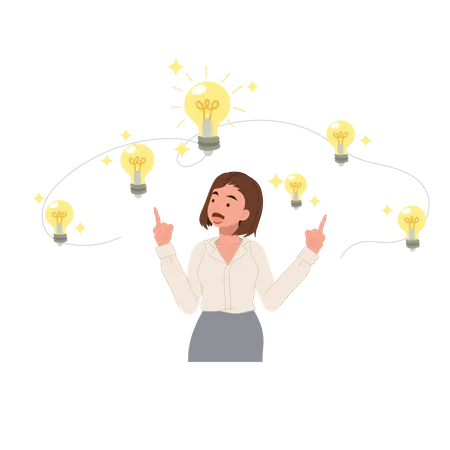 Business woman with idea Illustration