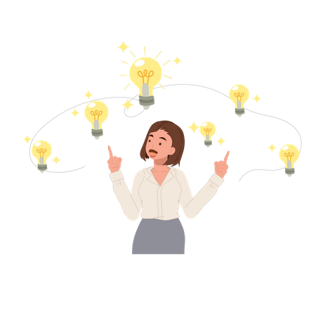 Business woman with idea  Illustration