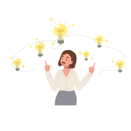 Business woman with idea  Illustration