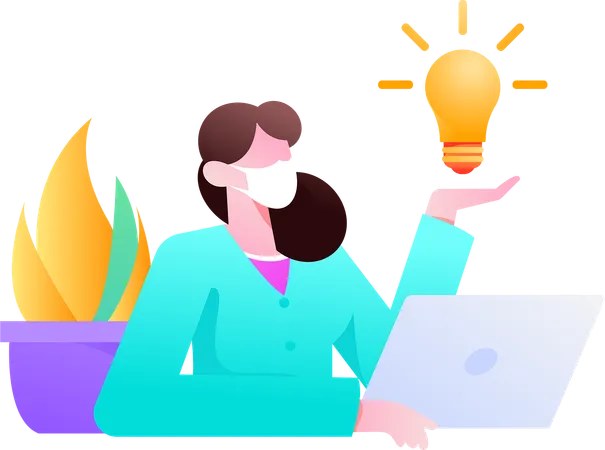 Business woman with idea  Illustration