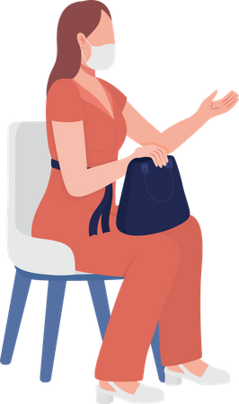 Business woman with lady bag Illustration