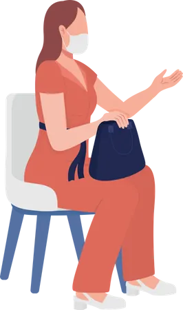 Business woman with lady bag Illustration