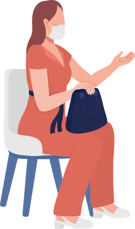 Business woman with lady bag  Illustration