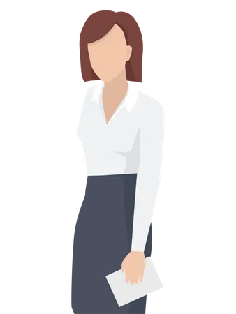 Business woman with paper in hand  Illustration