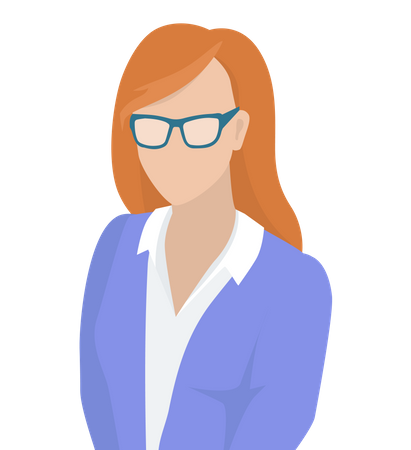 Business woman with red hair wearing glasses  Illustration