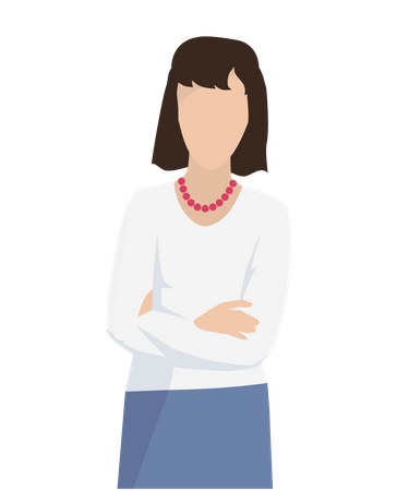 Business Woman with Red Necklace  Illustration