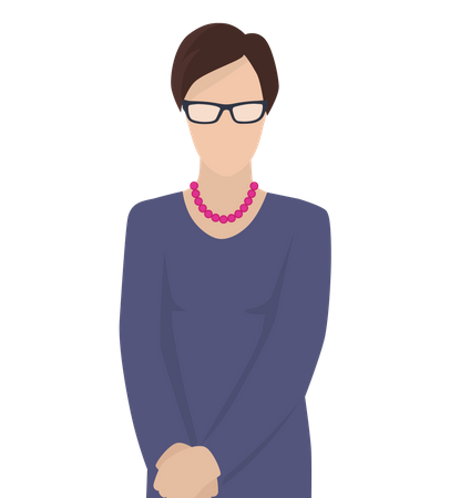 Business woman with red necklace  Illustration