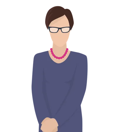 Business Woman With Red Necklace Illustration