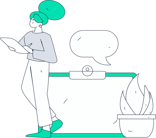 Business woman with Reminder Notice  Illustration