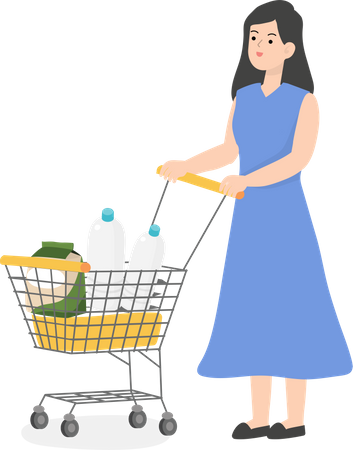 Business Woman With Trolley  Illustration