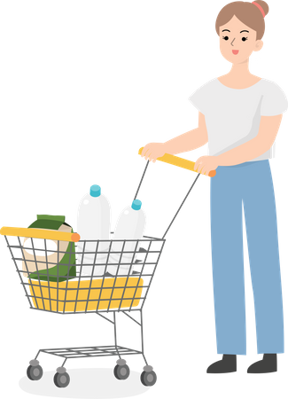 Business Woman With Trolley  Illustration