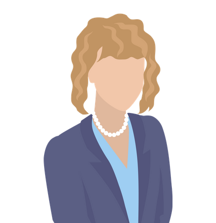 Business woman with white necklace  Illustration