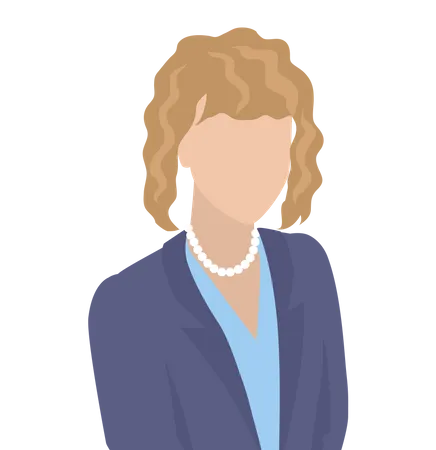 Business Woman With White Necklace Illustration