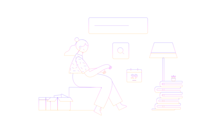 Business woman working in office  Illustration