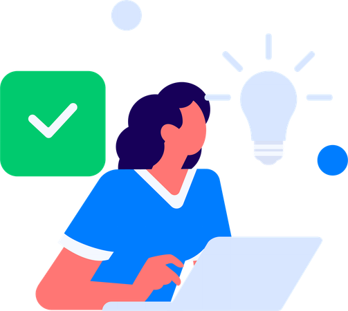 Business woman working on data analysis  Illustration