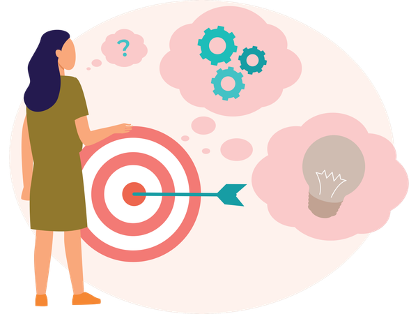 Business woman working on Direction  Illustration