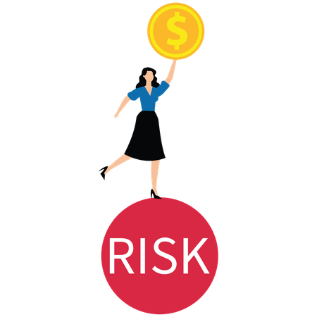 Business woman working on Risk management  Illustration