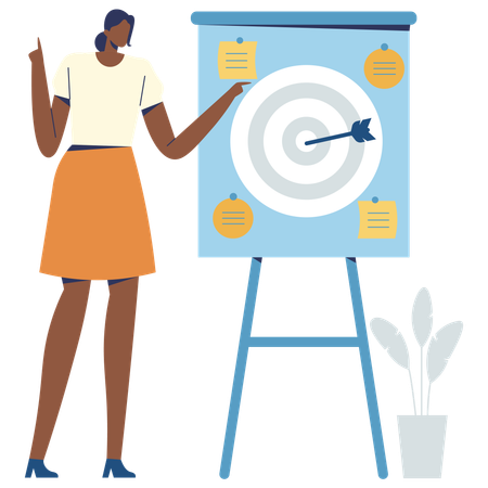 Business woman working on Business target  Illustration