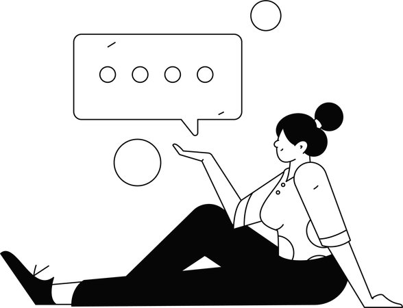Business woman working on task  Illustration