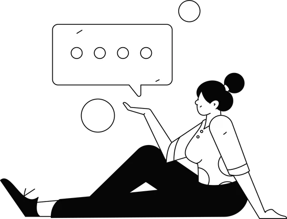 Business woman working on task  Illustration