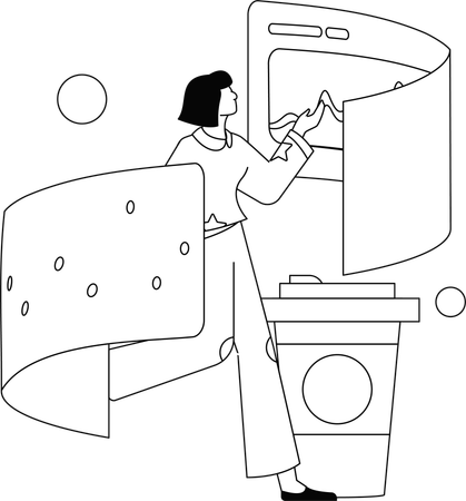 Business woman working on task  Illustration
