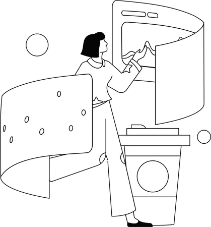 Business woman working on task  Illustration