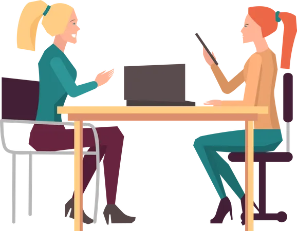 Business women discussion on business project  Illustration