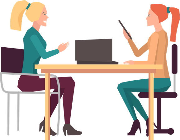 Business women discussion on business project  Illustration