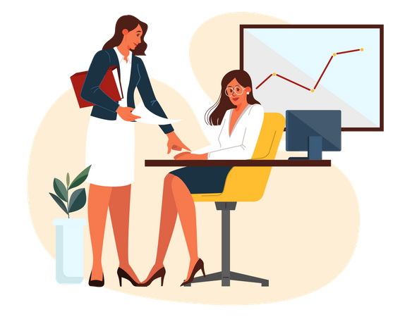 Business women doing discussion  Illustration