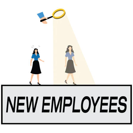 Business women Finding New Employees  Illustration