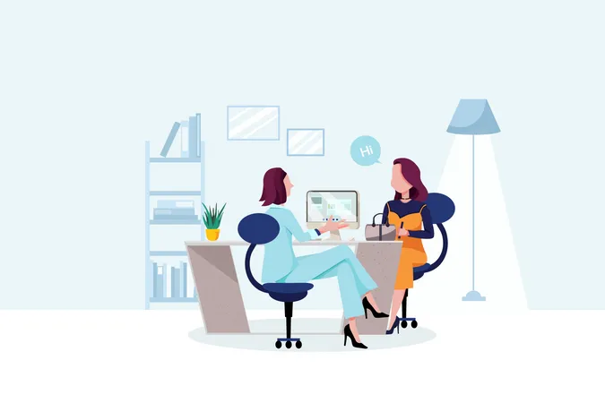 Business women giving advice to her client Illustration