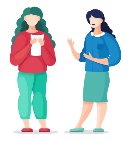 Business women talking each other Illustration