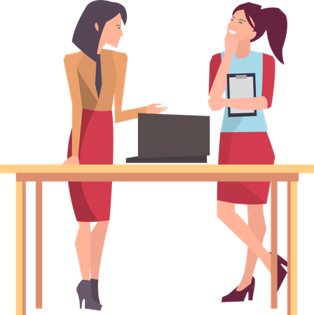 Business women thinking and sharing business plan  Illustration