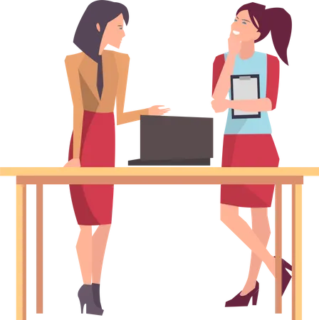 Business women thinking and sharing business plan  Illustration