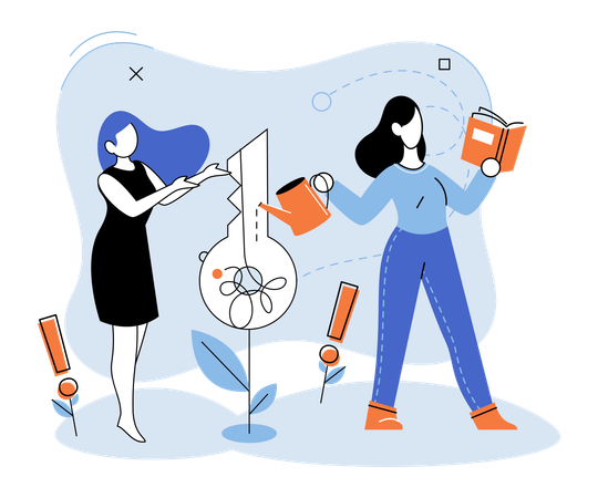 Business women working on Startup  Illustration