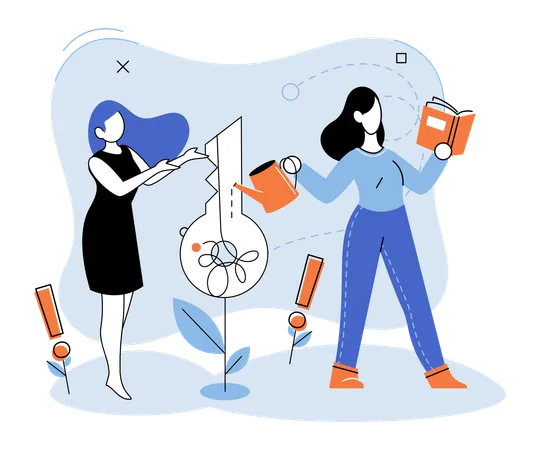 Business women working on Startup  Illustration