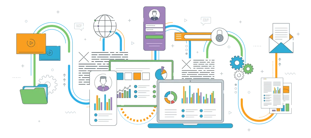 Business work planning structure  Illustration