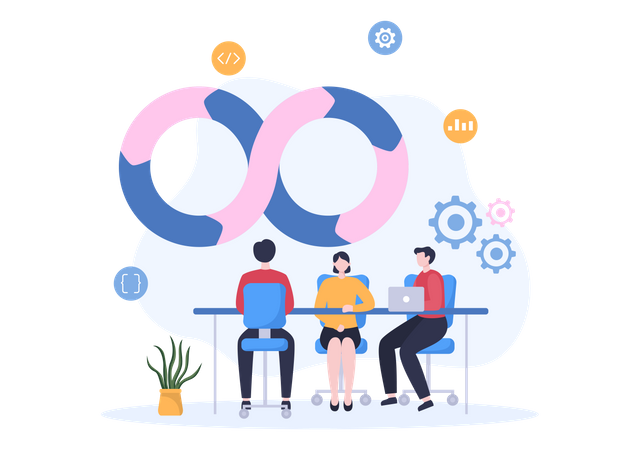 Business Workflow Organization  イラスト