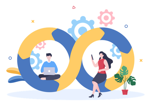 Business Workflow Organization  イラスト