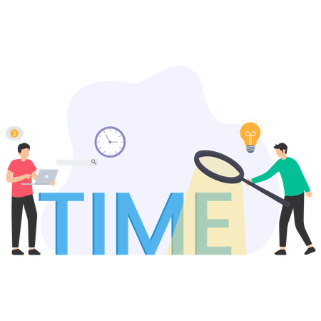 Business working on Time  Illustration